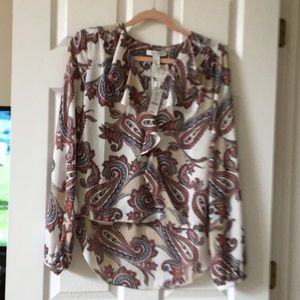 Ruffle paisley blouse